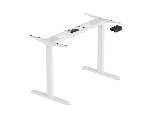 LVN System Control Pro fehér állítható szélességű elektromosan emelhető íróasztal láb dupla motorral memória és USB LV0665