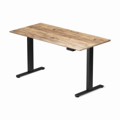   LVN System Flex+ 138x67cm tölgy/fekete elektromosan állítható magasságú íróasztal | Memória funkció +USB