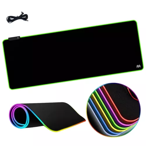 Egérpad L 80x30cm RGB világítással csúszásmentes asztali alátét LVN System LV9291