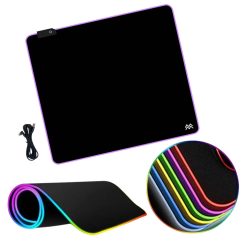 Egérpad M 45x40cm RGB világítással csúszásmentes asztali alátét LVN System LV9292